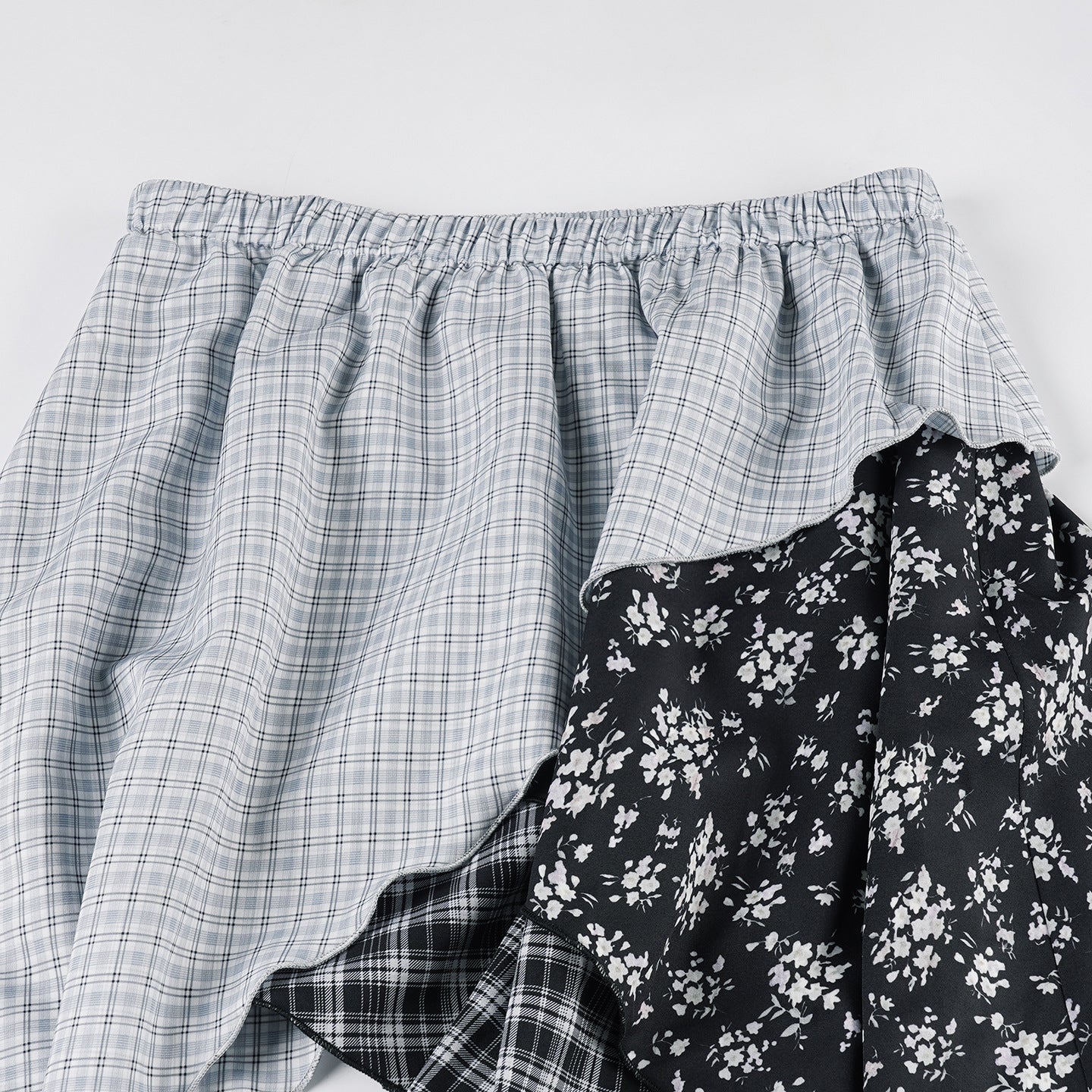 Grunge Plaid Mini Skirt - Asymmetrical Post-Apocalyptic Style | Free Shipping