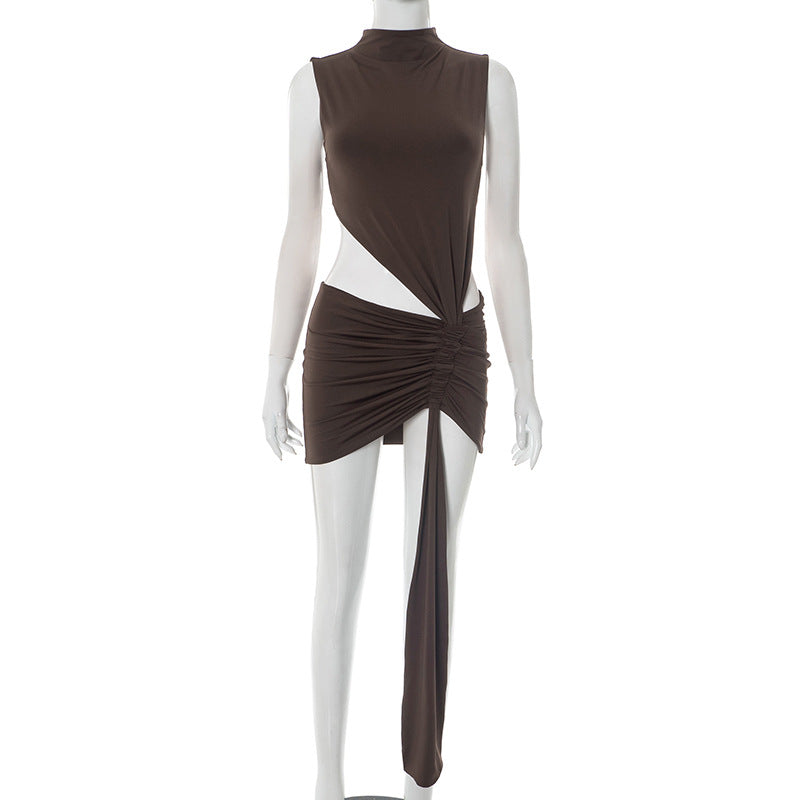 Y2K Backless Mini Dress - Sleeveless Cut-Out Bodycon with Ties | Free Shipping & Crypto Pay