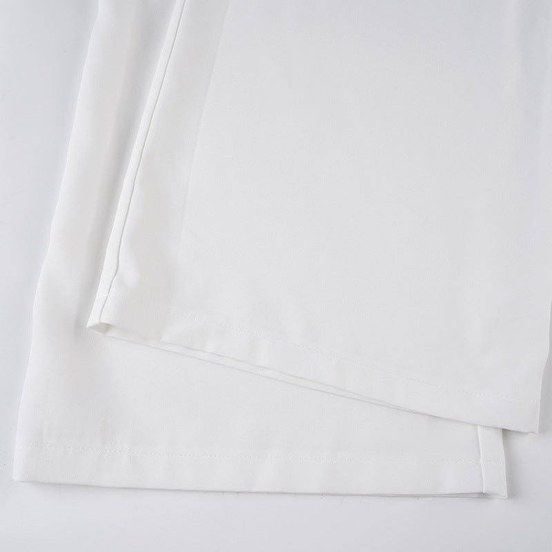 Lace Trim Wide-Leg Pants - Embroidered Waist Trousers | Crypto Payments