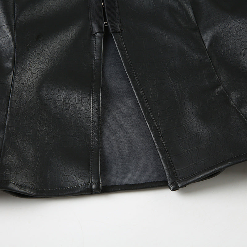 PU Leather Corset Top | Free Shipping|Crypto Payments