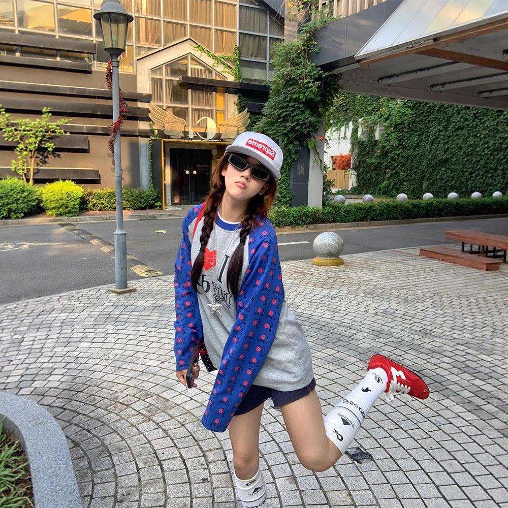 Blusa de algodão oversized de manga comprida | Frete grátis | Pagamentos em criptomoedas