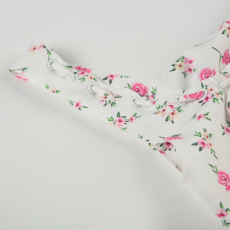 Floral Mesh Crop Top - Sweet & Sexy Tie-Front Tee | Free Shipping|Crypto Payments