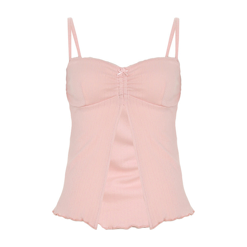 Y2K Lounge Top - Scallop Edge Camisole |Free Shipping|Crypto Payments