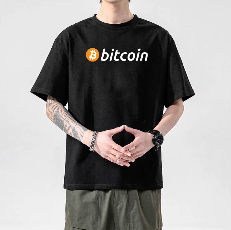 Men’s Crypto T-Shirt | 100% Cotton Blockchain Tee with Bitcoin, Ethereum, Dogecoin Prints | XS–2XL | Free Global Shipping