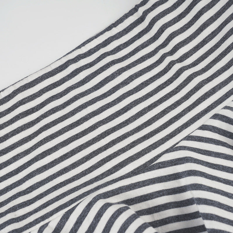 Women's Stretch Mini Skirt - Edgy Asymmetrical Striped Design| Free Shipping| Crypto Payments