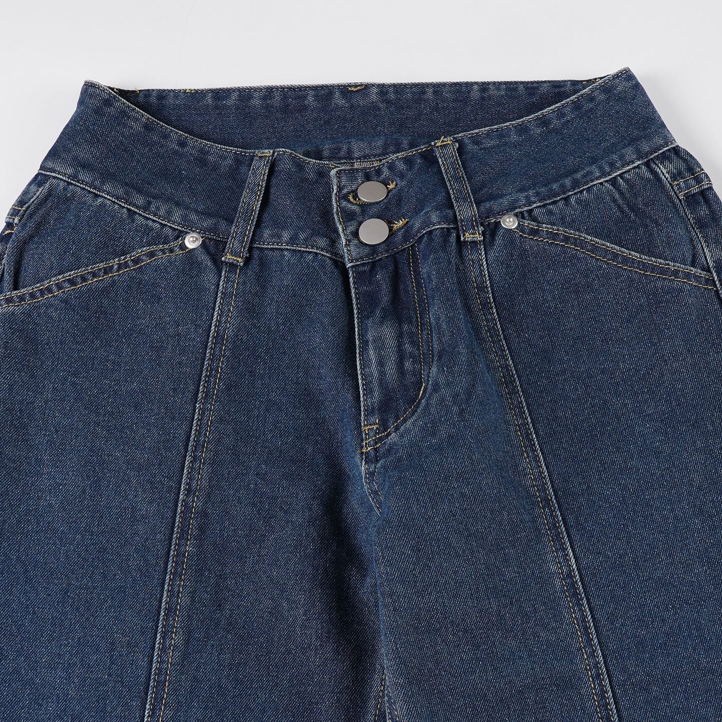 Y2K Wide-Leg Jeans - Distressed Blue Denim Pants | Crypto Payments
