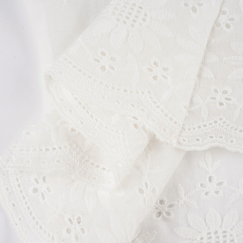 Sexy French Retro Lace Blouse - Puff Sleeve Crop Top for Women | Free Worldwide Shipping