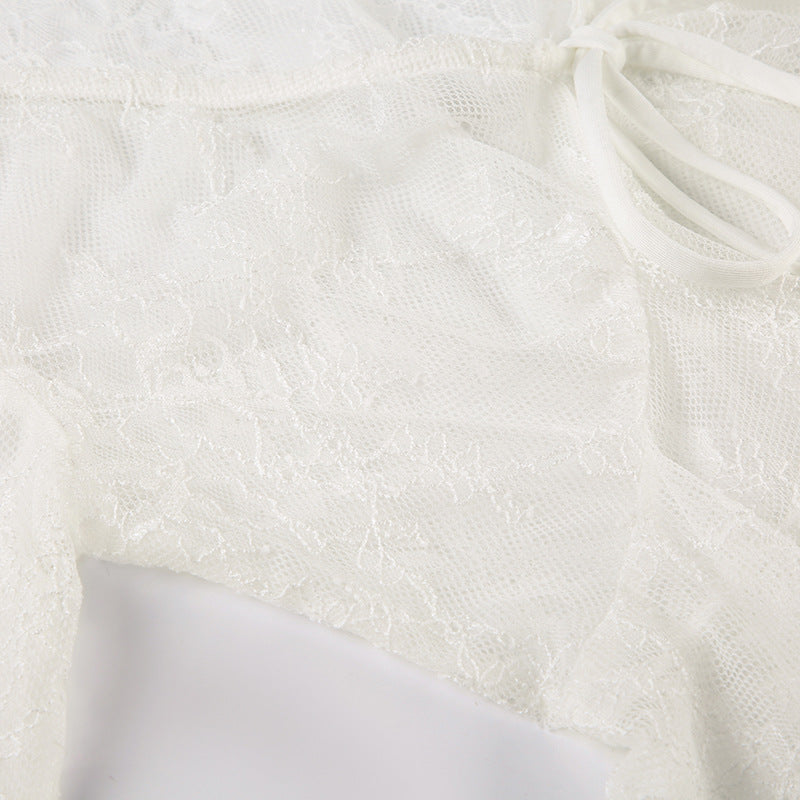 Bohemian Cover-Up Blouse - Floral Sleeve Crop Top | Free Shipping