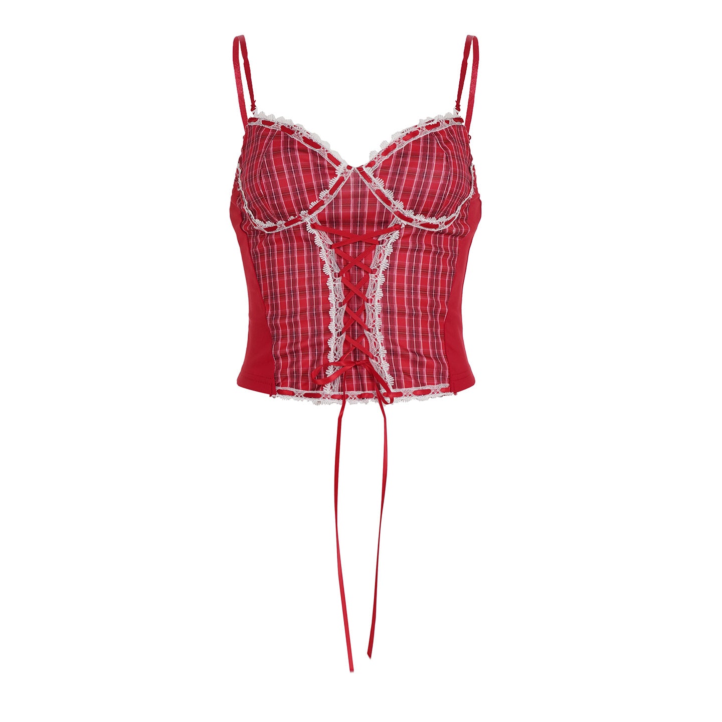 Tartan Corset Top - Lolita Lace Bustier | Crypto Payments