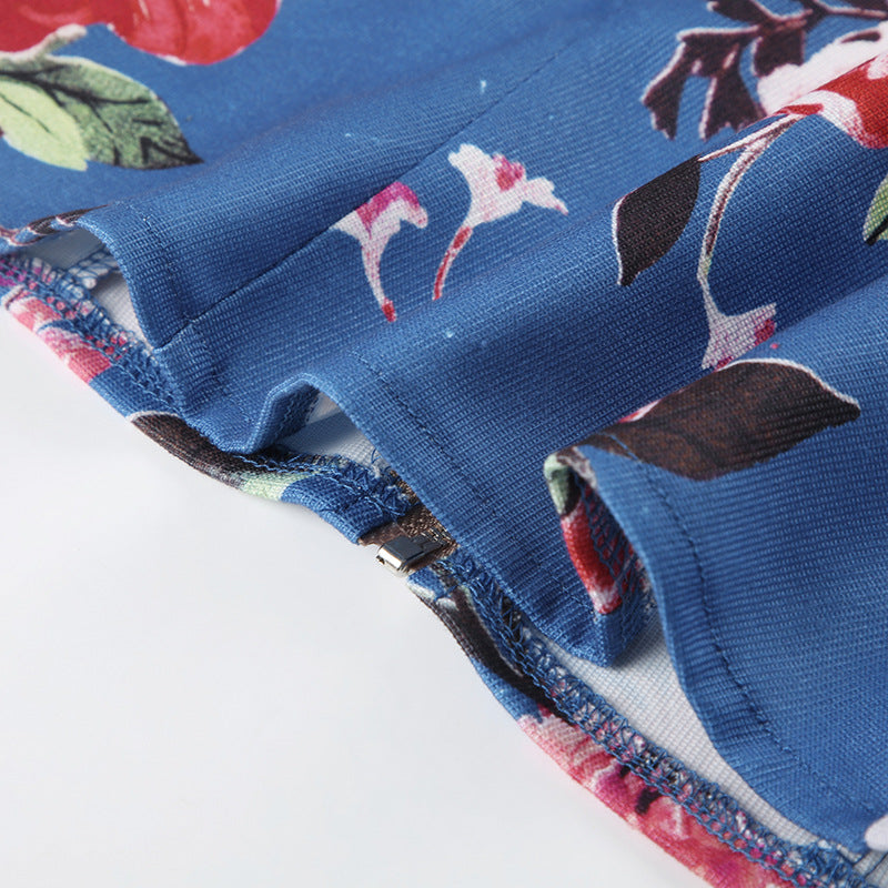 Vintage Floral Print Bustier Crop Top – Stretchy Feminine Layering Piece | Crypto Payments Accepted