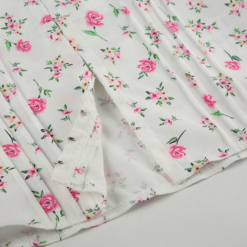 Floral Mesh Crop Top - Sweet & Sexy Tie-Front Tee | Free Shipping|Crypto Payments