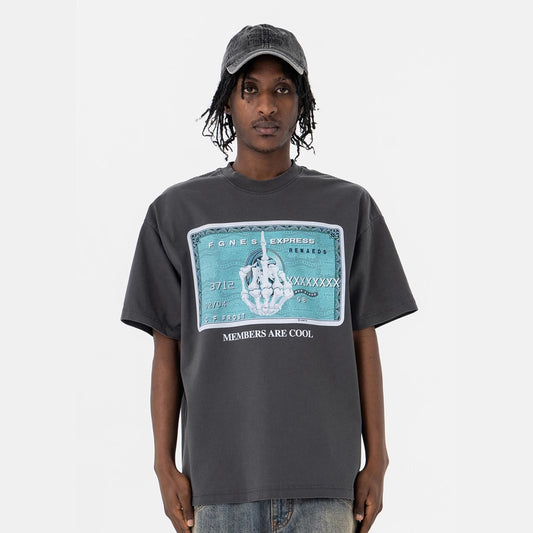 Vintage Skeleton Hand Print Tee - Oversized Streetwear T-Shirt Men Women