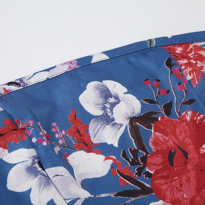 Vintage Floral Print Bustier Crop Top – Stretchy Feminine Layering Piece | Crypto Payments Accepted