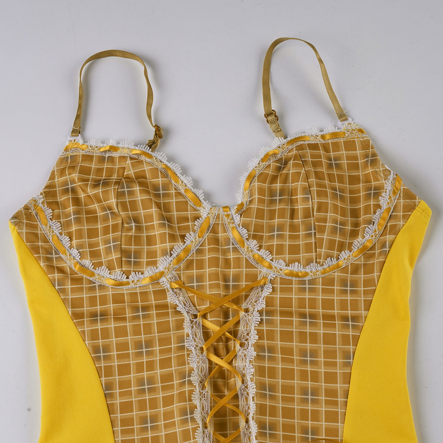 Tartan Corset Top - Lolita Lace Bustier | Crypto Payments