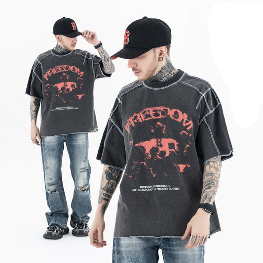 Hip-Hop Retro T-Shirt | Reverse Style Streetwear | 100% Cotton | Black | Free Global Shipping | Crypto Accepted