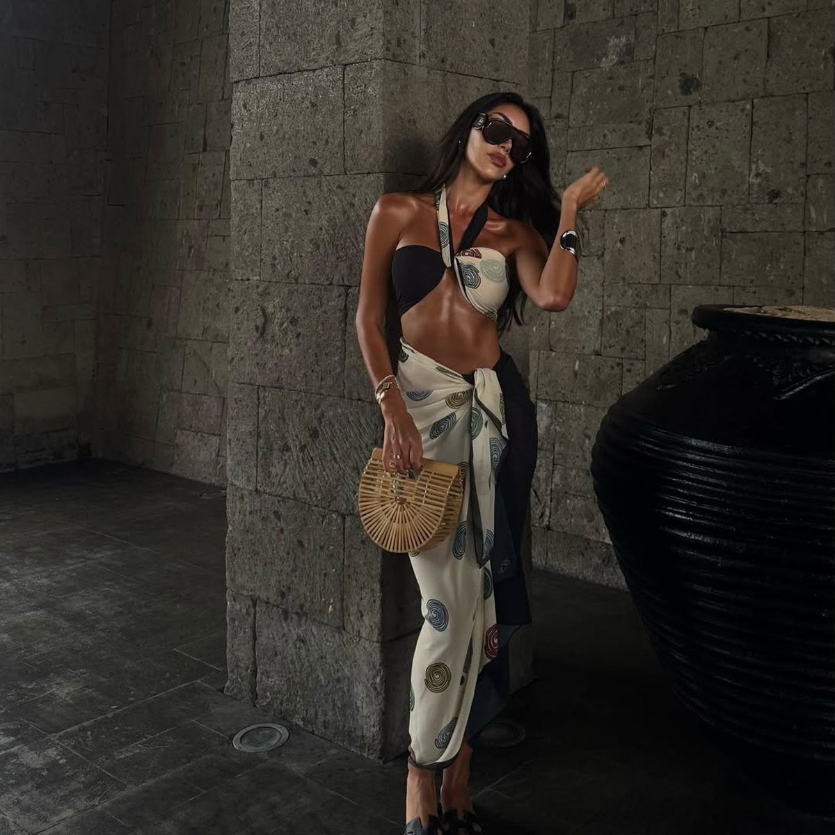2025 New Arrival Bikini Set - Halter Neck Low Waist Swimsuit with Skirt | Free Shipping| Accepts Crypto